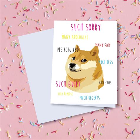 Cute Dog Funny Im Sorry Card Funny Doge Meme Card Funny Etsy