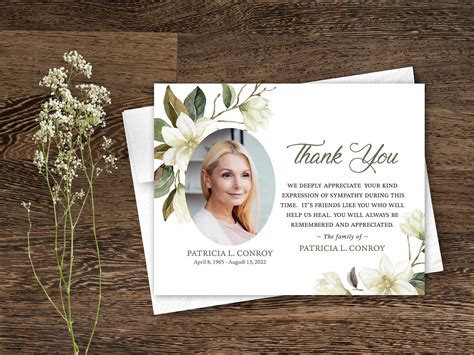 Memorial Cards Printable Funeral Thank You Notes Obituary Template Word