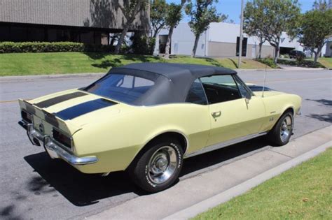 1967 Camaro Convertible Rsss 396 4 Speed Butternut Yellow Cali Car