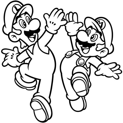 Coloring page for kids top preeminent super mario brothers. Luigi and Mario - Mario Bros Kids Coloring Pages