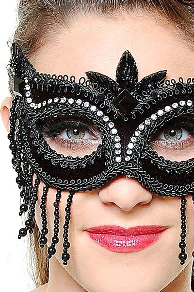 Unique Masquerade Masks Hand Made Black Velvet And Rhinestone Tango