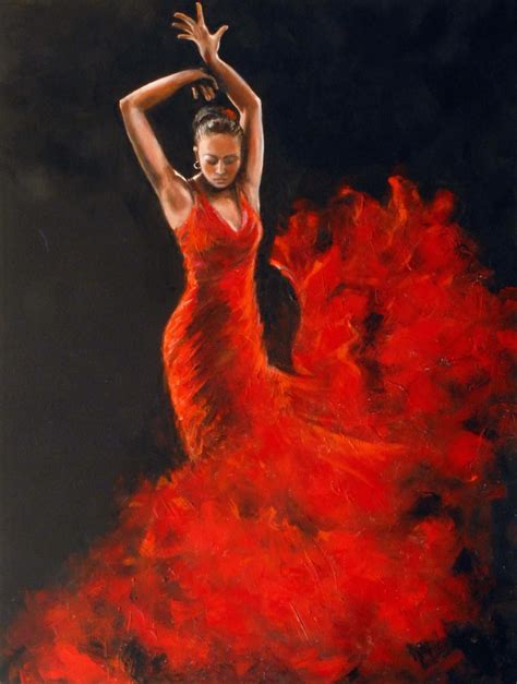 Flamenco Dancer Painting Art Painting Full Moon In Aries Belly