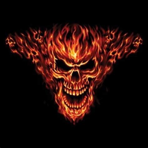 A Skull With Flames On Its Face