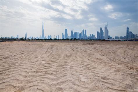 Dubai Skyline From The Desert Stock Photo Image Of Desert Arabia
