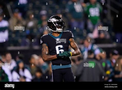 Philadelphia Eagles' DeVonta Smith in action before an NFL football