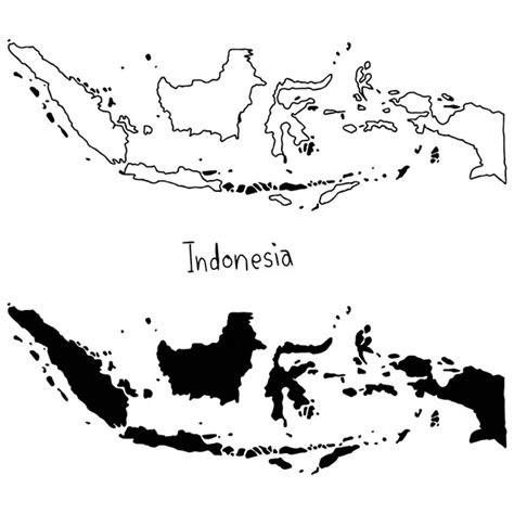 Peta Indonesia Hitam Putih Vector