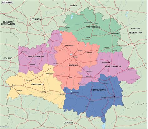 Belarus Political Map Illustrator Vector Eps Maps Eps Illustrator Map