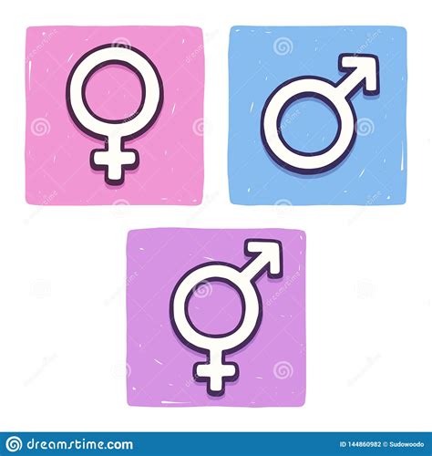 Hand Drawn Gender Symbols Stock Vector Illustration Of Icon 144860982