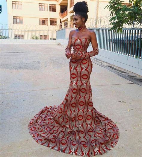 African Maxi Ball Gown African Prom With Train African Print Wedding