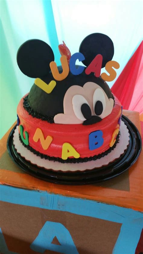Create a mickey mouse cake for your child's birthday that's shaped like a train! Mickey Mouse ABCs birthday cake | Cake, Birthday cake ...