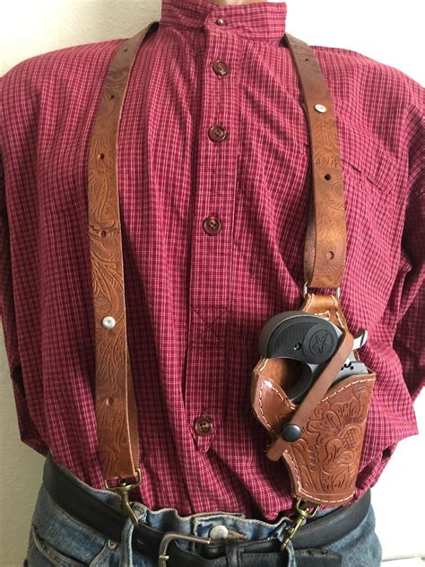 Leather Suspenders W Derringer Holster Fits Bond Arms Derringers With