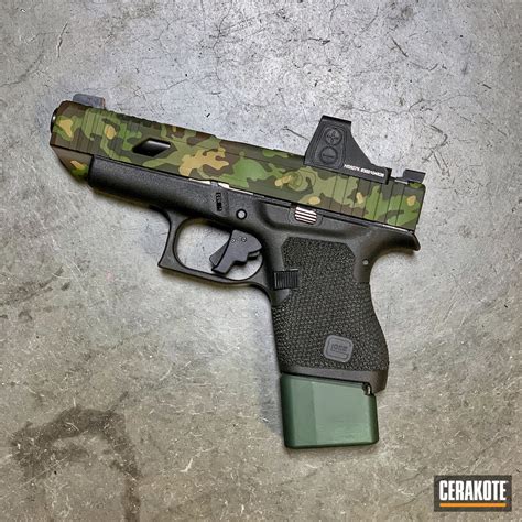 Glock 48 Cerakoted Using Multicam Bright Green Cerakote