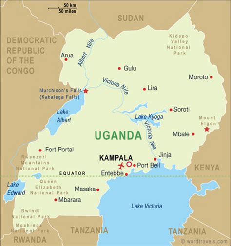 Uganda is located in eastern africa, west of kenya, south of south sudan, east of the democratic republic of the congo, and north of rwanda and tanzania. Uganda Map, Uganda Travel Maps from Word Travels