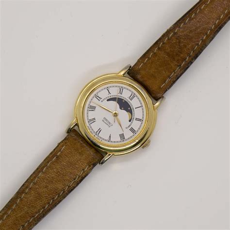 Vintage Seiko Moon Phase Watch Rare Moonphase Seiko Quartz Watch
