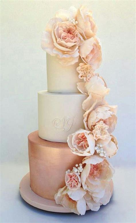 Beautiful Rose Gold Cake Rose Gold Wedding Cakes Rose Gold Theme