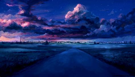 Anime Night Sky Wallpaper Wallpapers Gallery