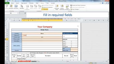 How To Create An Order Form In Excel Raqueldodge Blog
