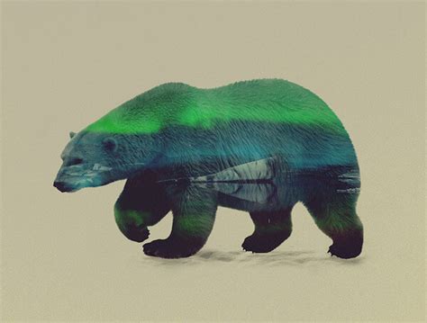Stunning Double Exposure Images Merging Wild Animals With Stunning Scenery