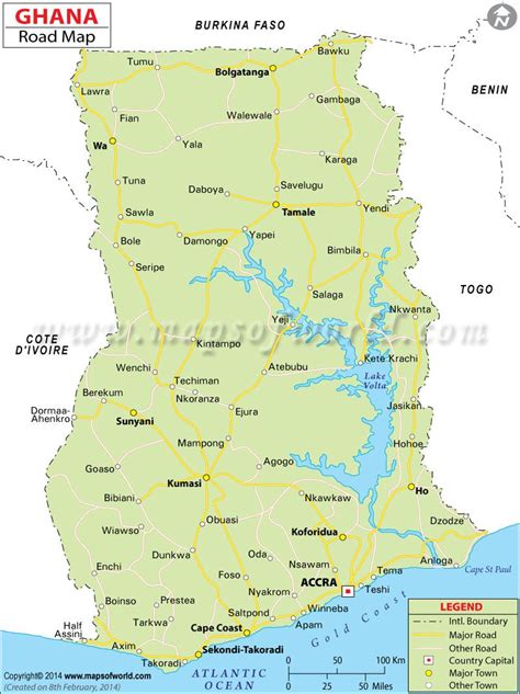 Map Of Ghana With Towns Map Of West