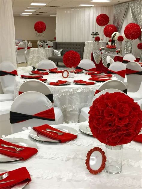 red roses birthday party ideas photo 13 of 14 red centerpieces quinceanera decorations