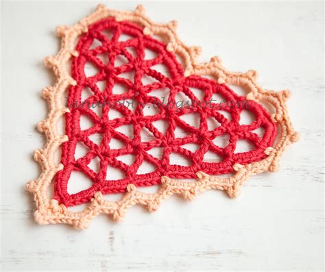 Lana Creations Diy Crochet Heart Doily Free Pattern Home Décor
