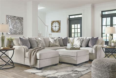 The Dellara Chalk Laf Corner Chaise Armless Loveseat Wedge Raf