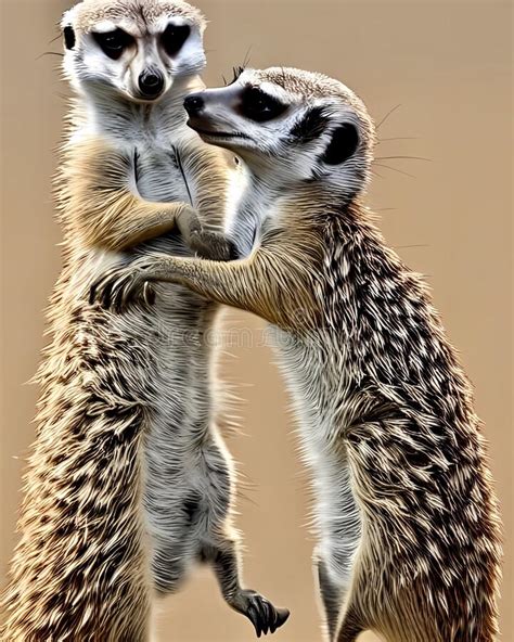 Two Meerkats Dancing With Each Other Stock Illustration Illustration