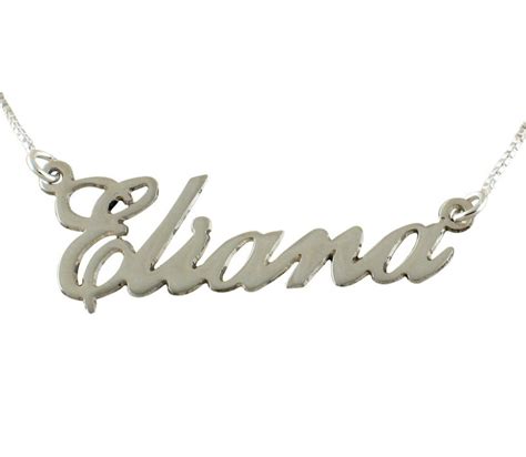 Sterling Silver English Name Necklace Cursive Letters