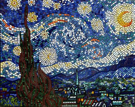Mosaic Art Vincent Van Goghs Starry Night Shamudy