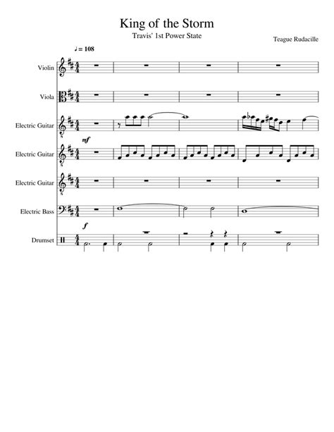 For those who want to learn the piece, but without any need for 4th and 3rd position. King of the Storm Sheet music for Violin, Drum Group, Viola, Guitar & more instruments (Mixed ...