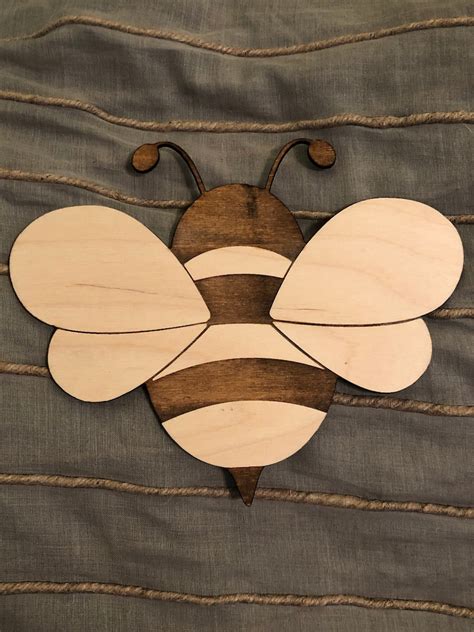 Wood Cutout Bumble Bee Kids Diy Laser Cut Unfinished Etsy