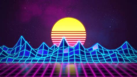 Synthwave Neon 80s Background Render Revamp By