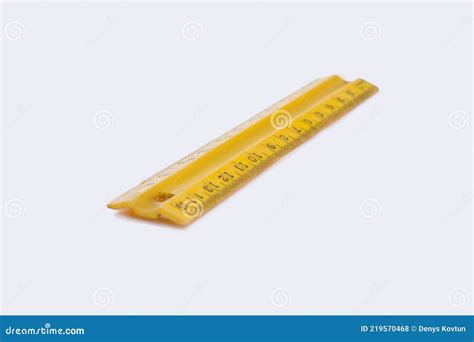 Yellow Plastic Ruler Isolated On White Background Stock Photo Image