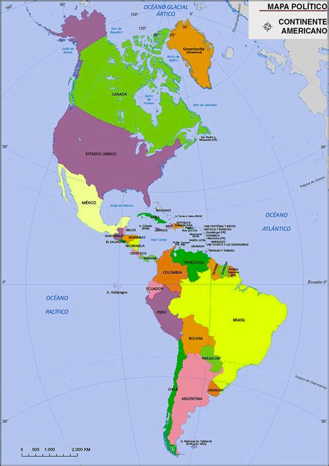 Mapa Continente Americano Con Nombres Y Division Politica 791