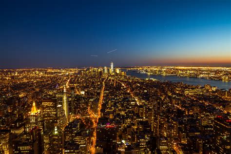 Wallpaper New York Usa Night City Top View Hd Widescreen High