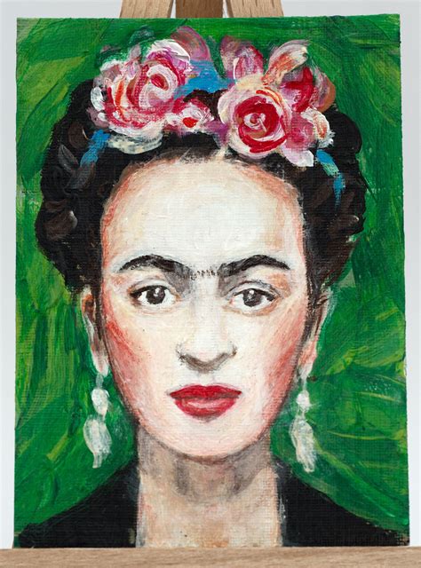 Aceo Portrait Of Frida Kahlo Mexicos Artist Original Abstract Etsy