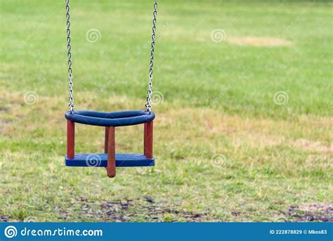 Empty Swing On The Playground Stock Image Image Of Seat Quiet 222878829