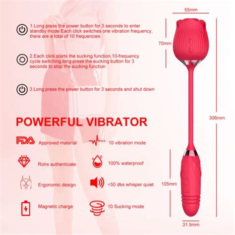 Rosen Teleskop Vibrator G Spot Klitoris Sauger Stimulation Sex Toys F R Frauen Ebay
