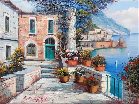 Bloomed House Amalfi Italy Painting By Ernesto Di Michele
