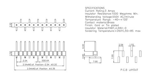 254mm Smt Smd Pin Header Connectors Smolex