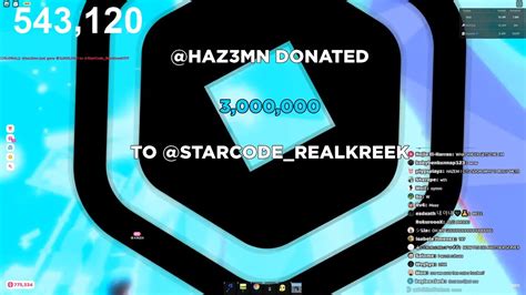 hazem donated 3m robux to kreekcraft pls donate youtube