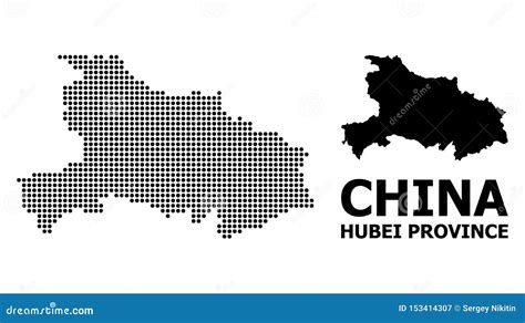 Dot Mosaic Map Of Hubei Province Stock Illustration Illustration Of