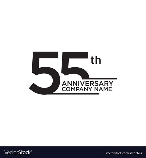 55th Year Anniversary Icon Logo Design Template Vector Image