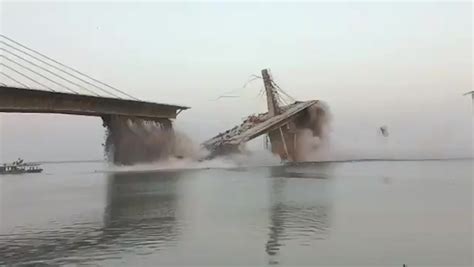 The Moment A Bridge Under Construction Collapses Into A River In Northern India Review Guruu