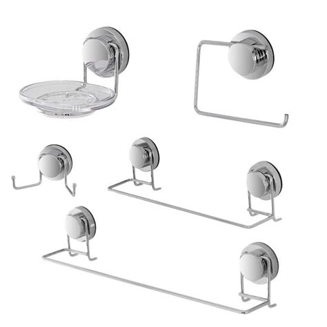 Gli accessori a muro sono la perfetta soluzione per arredare anche bagni di piccole dimensioni. Set accessori bagno a muro cromato con fissaggio a ventosa ...