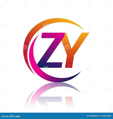Initial Letter Zy Logotype Company Name Orange And Magenta Color On