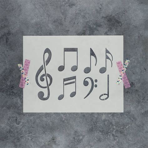 Music Notes Stencil Large Music Note Stencil Music Etsy