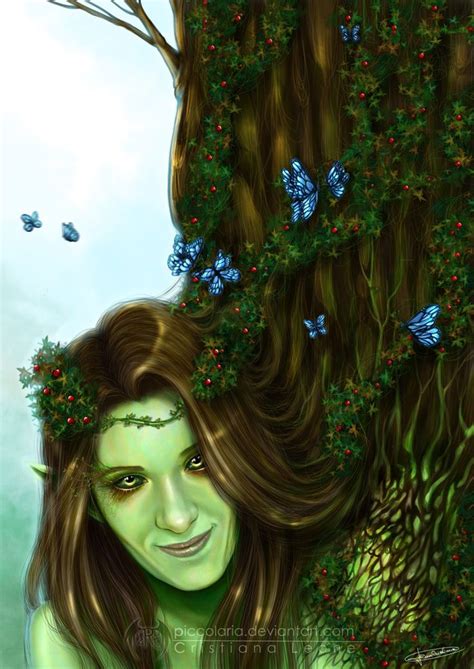 A Painting Of A Woman With Green Hair And Butterflies On Her Head Next