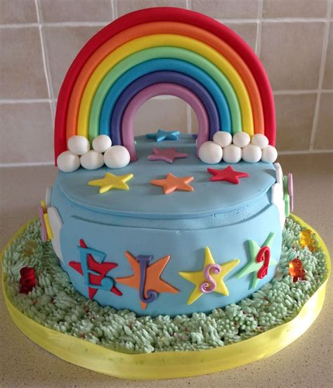 Rainbow 1st Birthday Cake Birthday Cake Cake 1st