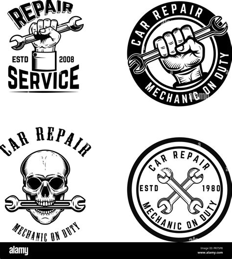 Set Of Car Repair Emblems Design Element For Logo Label Sign Badge